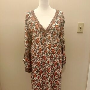 Arnhem Floral V-Neck Dress - Red and Green